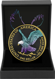 1 Unze Silber American Eagle Hologramm Black Ruthenium 2025 (Auflage: 100 | teilvergoldet)