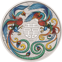 1 Unze Silber Chinese Myths and Legends Double Phoenix Bunt 2025 (Auflage: 5.000)