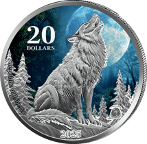 1 Unze Silber Heimische Tiere Wolf 2025 (Auflage: 100 | Polierte Platte)