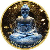 1 Unze Silber Sitzender Buddha 2025 (Auflage: 100 | teilvergoldet)