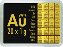 20 x 1g Gold Tafelbarren Combibarren (Valcambi)