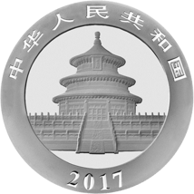 30g Silber China Panda 2017 (teilvergoldet |Auflage: 5.000)