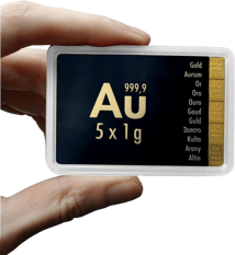 5 x 1g Gold Tafelbarren Combibarren (Valcambi)