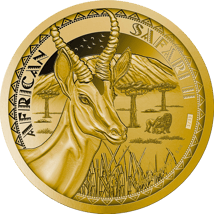 5 Unze Gold African Safari II Antilope 2024 PP (Auflage: 33 | Polierte Platte | Zertifikat Nr. 33)