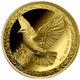 0,5g Gold Friedenstaube 2025 (Auflage: 5.000 | Polierte Platte)
