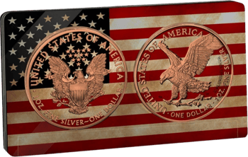 2 x 1 Unze Silber American Eagle Retro Set 2021 (Auflage:100 | Coloriert | Roségold)