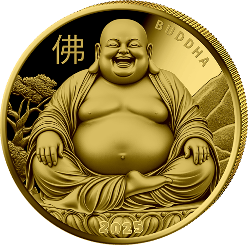 0,5g Gold Lachender Buddha 2025 (Auflage: 1.000 | Polierte Platte)