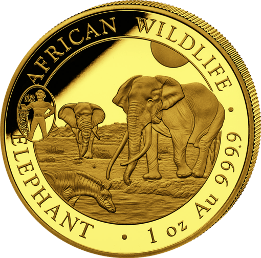 1 Unze Gold Somalia Elefant Motiv 2026 (Auflage: 100 | Privy Mark: ANA Oklahoma City | Jahrgang: 2025)