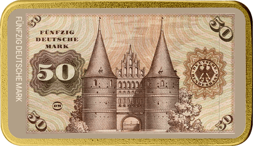 1 Unze Silber 50 Alte Deutsche Mark (Auflage: 100 | teilvergoldet)