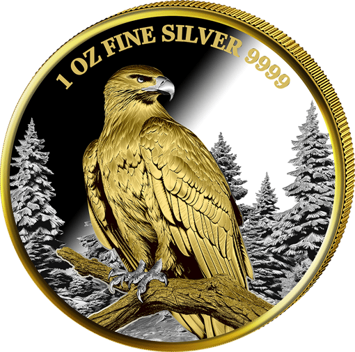 1 Unze Silber Heimische Tiere Steinadler 2025 (Auflage: 250 | teilvergoldet | Polierte Platte)