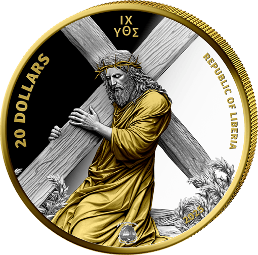1 Unze Silber Jesus Christus 2025 (Auflage: 250 | teilvergoldet | Polierte Platte)