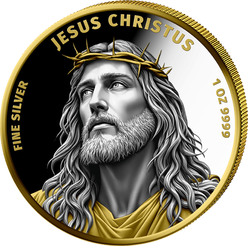 1 Unze Silber Jesus Christus 2025 (Auflage: 250 | teilvergoldet | Polierte Platte)