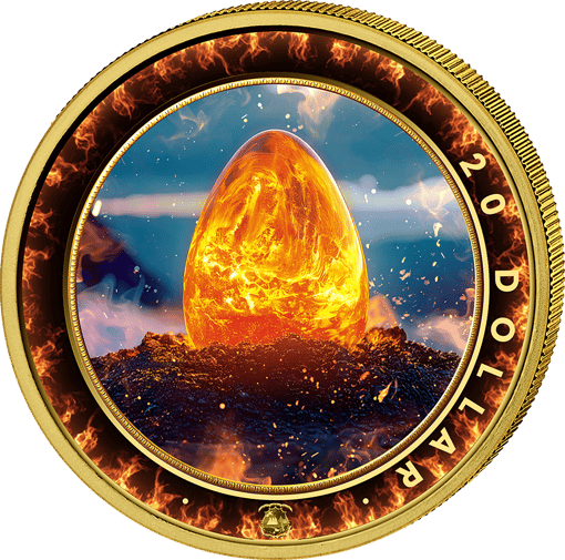 1 Unze Silber Feuer Phönix 2025 (Auflage: 100 | teilvergoldet)