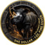 1 Unze Silber African Animals Black and Gold Nashorn 2025 (Auflage: 100 | teilvergoldet)