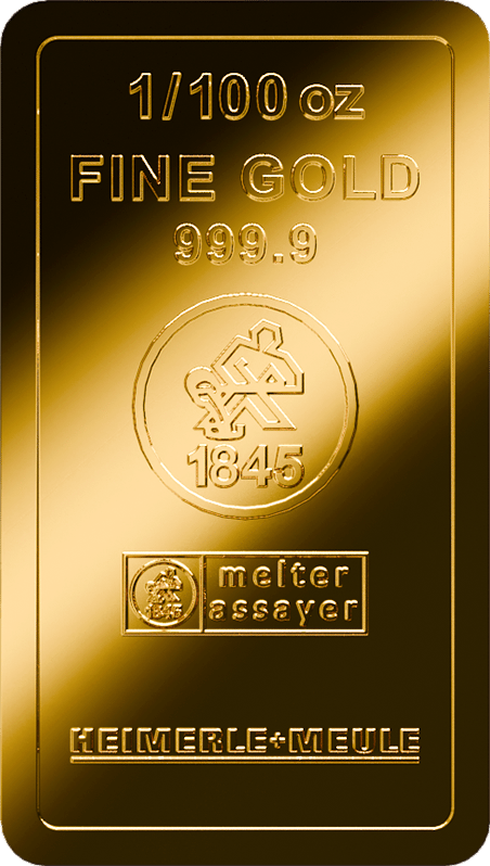 1/100 Unze Goldbarren Heimerle und Meule (Kettner Edelmetalle)