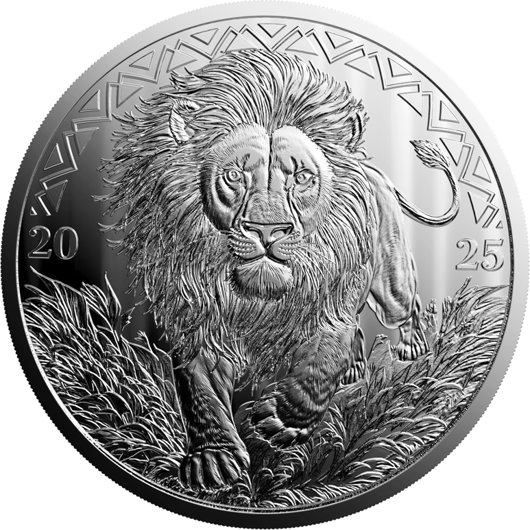 1 Unze Silber African Animals Löwe 2025 (Auflage: 5.000 | Polierte Platte)