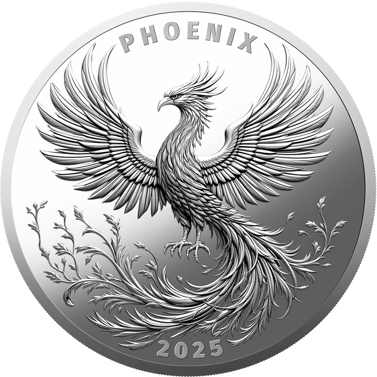 1 Unze Silber Phönix 2025 (Auflage: 5.000 | Polierte Platte)