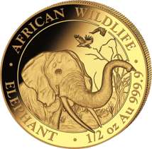 1/2 Unze Gold Somalia Elefant 2018