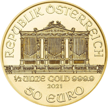 1/2 Unze Gold Wiener Philharmoniker 2021