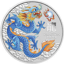 1/2 Unze Silber Lunar III Drache 2024 Blau (Auflage: 200.000)