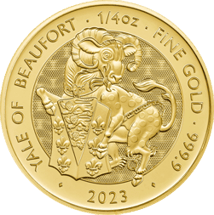 1/4 Unze Gold The Royal Tudor Beasts Yale of Beaufort 2023