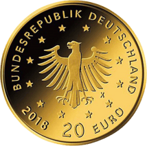 1/8 Unze Gold 20 Euro Uhu 2018 (Buchstabe: F | Heimische Vögel)