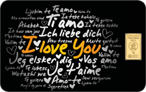 1g Goldbarren Heimerle und Meule Ich Liebe Dich FineCard