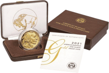 1 Unze Gold American Buffalo 2021 PP (Polierte Platte | inkl. Etui)