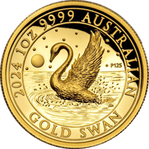 1 Unze Gold Perth Mint Schwan 2024 (Auflage: 188 | High Relief | Polierte Platte)