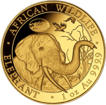 1 Unze Gold Somalia Elefant 2018 Motiv (Auflage: 100 | Privymark ANA | Jahrgang 2017)