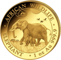 1 Unze Gold Somalia Elefant Motiv 2022 (Auflage: 100 | Privymark: ANA | Jahrgang: 2021)