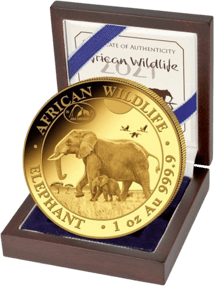 1 Unze Gold Somalia Elefant Motiv 2022 (Auflage: 100 | Privymark: ANA | Jahrgang: 2021)