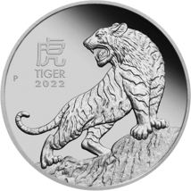 1 Unze Platin Lunar III Tiger 2022 PP (Auflage: 188 | Polierte Platte)