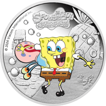 1 Unze Silber 25 Jahre SpongeBob & Gary 2024 (Auflage: 5.000 | Polierte Platte)