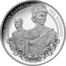 1 Unze Silber 70.Jubiläum Thronbesteigung Queen Elisabeth II. (Auflage 1.952 | Polierte Platte)