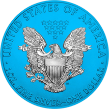 1 Unze Silber American Eagle Space Blue 2020 (coloriert | Auflage: 250 | Hologramm)