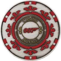 1 Unze Silber Casino Royale Chip James Bond 007 (Auflage: 2.500 | coloriert | Antik Finish)