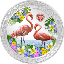 1 Unze Silber Flamingo Liebe ist kostbar 2021 PP (Auflage: 3.000 | Polierte Platte)