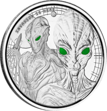 1 Unze Silber Ghana Alien 2023 (Auflage: 1.500 | coloriert)