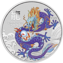 1 Unze Silber Lunar III Purple Dragon 2024 (Auflage: 200.000)