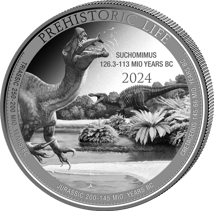 1 Unze Silber Prehistoric Life Suchomimus 2024 (Auflage: 10.000)