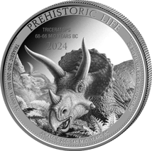 1 Unze Silber Prehistoric Life Triceratops 2024 (Auflage: 10.000)