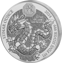 1 Unze Silber Ruanda Lunar Drache 2024 (Auflage: 1.000 | Polierte Platte)