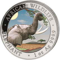 1 Unze Silber Somalia Elefant 2023 Tag Design (Auflage: 5.000 | coloriert)