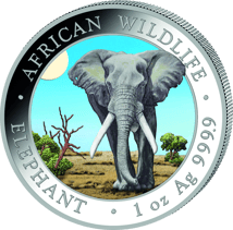 1 Unze Silber Somalia Elefant 2025 Tag Design (Auflage: 5.000)