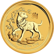 10 Unze Goldmünze Lunar II Hund 2018