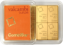 10 x 1/10 Unze Gold Combibarren Valcambi