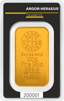 100g Goldbarren Argor Heraeus