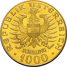 1000 Schilling Babenberger Goldmünze