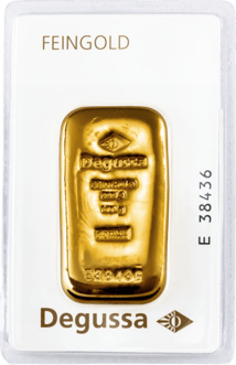 100g Goldbarren Degussa (gegossen)